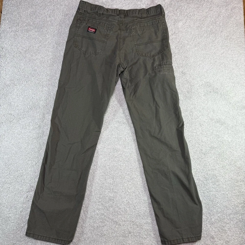 Wrangler Workwear Mens 34x34 Olive Green Ripstop Utility Cargo Work Field Pants